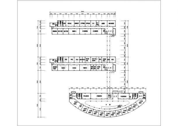 杭州市材料学院1.8万平米4层框架结构教学楼平面设计CAD图纸-图一