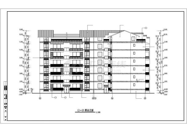 合肥市某小区3900平米六层混合结构住宅楼砌体建筑设计CAD图纸-图一