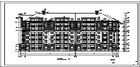 住宅楼设计_某五层带半地下层小区住宅楼全套建筑施工cad图纸-图二
