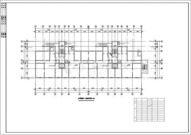 南宁市某商场地下2100平米2层双段停车场平面设计CAD图纸-图一