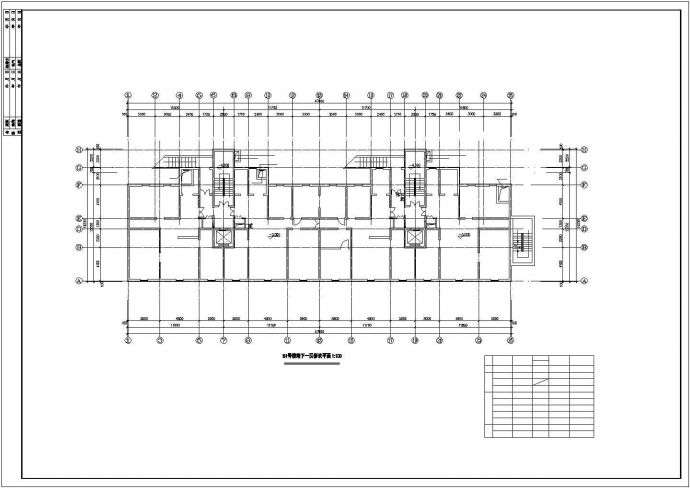 南宁市某商场地下2100平米2层双段停车场平面设计CAD图纸_图1