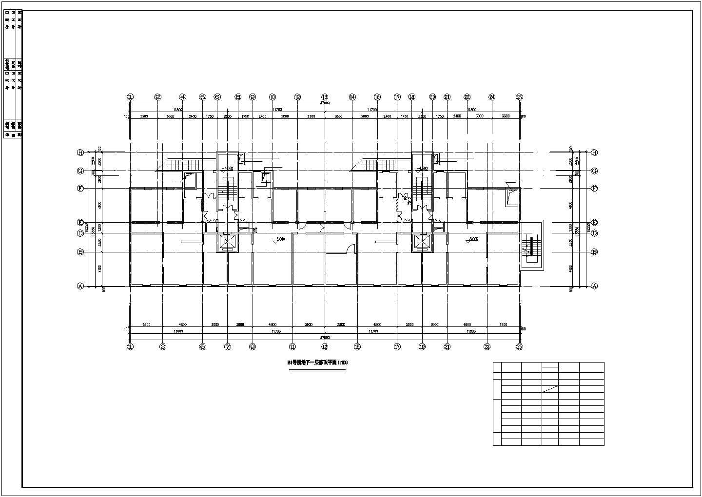 南宁市某商场地下2100平米2层双段停车场平面设计CAD图纸