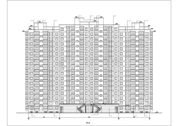 太原市某小区2.3万平米17层框架结构住宅楼砌体建筑设计CAD图纸-图二