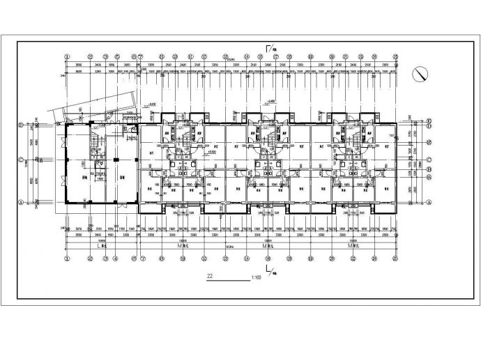 锦州某小区3600平米6层框混结构住宅楼平面设计CAD图纸（2套方案）_图1