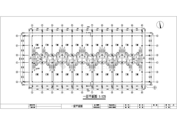 4100平米三层框混结构商住楼建筑设计CAD图纸（底层临街商铺）-图一
