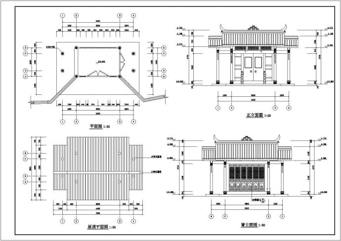 广元市某村镇川西风格民居楼门厅设计CAD图纸_图1