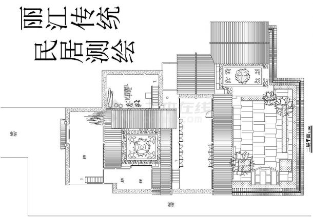 丽江市某村镇2层古建民宿住宅楼建筑设计CAD图纸-图二