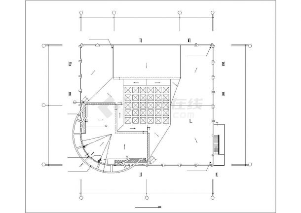 西安某科技园1900平米4层框架办公楼平面设计CAD图纸-图一