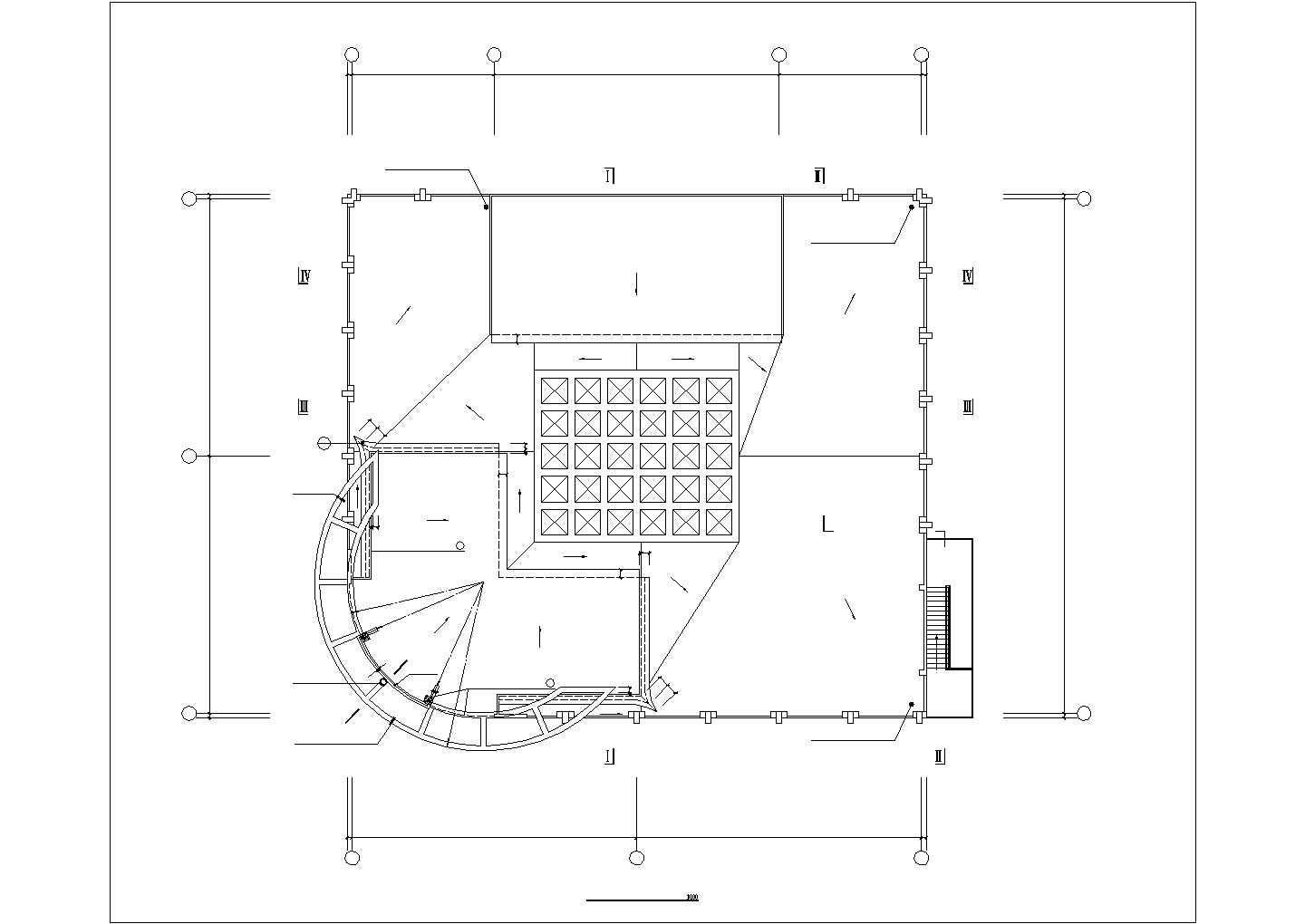 西安某科技园1900平米4层框架办公楼平面设计CAD图纸