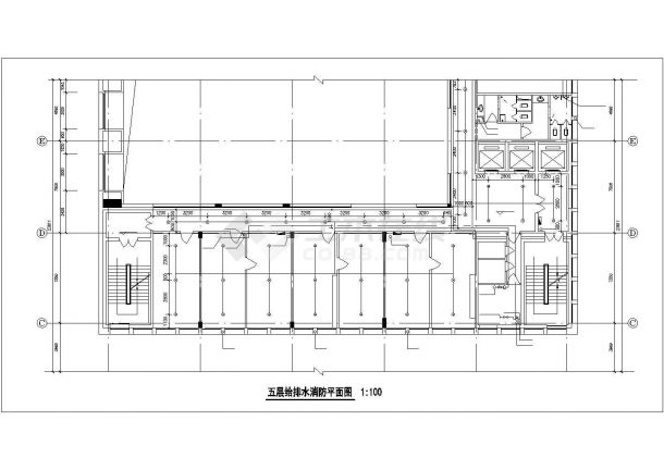 4套8层办公楼给排水施工CAD图纸-图二