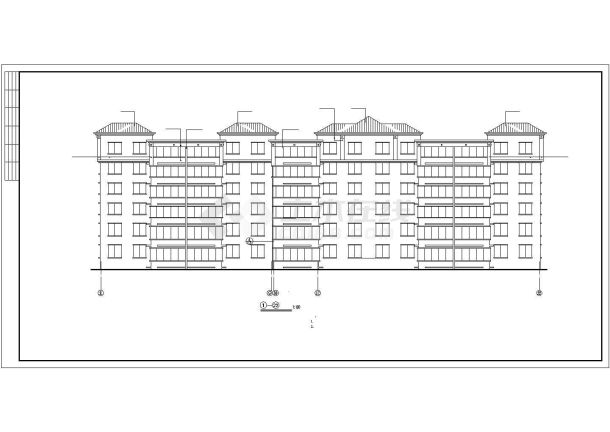 5200平米六层框混结构民居住宅楼全套建筑设计CAD图纸-图一