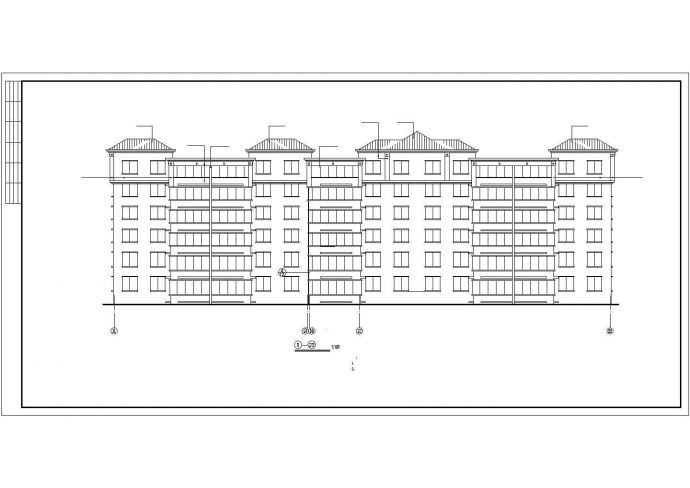 5200平米六层框混结构民居住宅楼全套建筑设计CAD图纸_图1