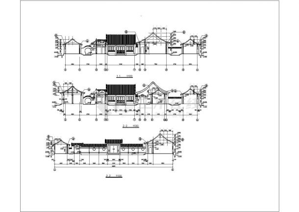 北京门头沟区某大型四合院全套建筑设计CAD图纸-图二