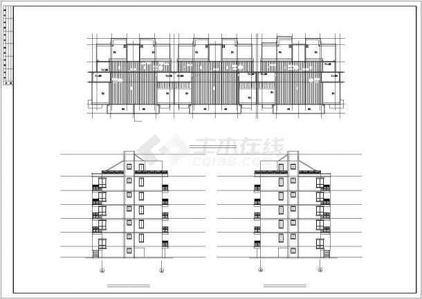 3300平米五层框架结构住宅楼建筑设计CAD图纸（含阁楼和半地下室层）-图一