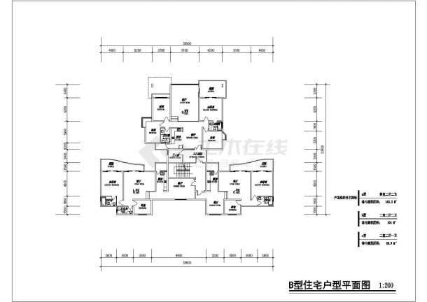 宜兴市某新建小区100-140平米左右热门户型设计CAD图纸（8张）-图一
