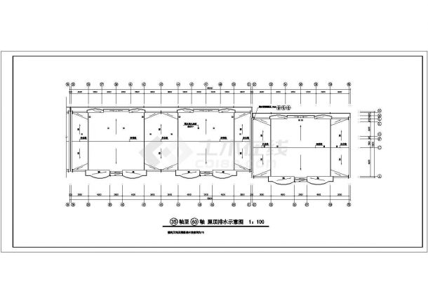 5600平米左右6层混合结构商住楼平立剖面设计CAD图纸（1层商铺）-图一