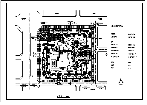 住宅设计_六万平米高层住宅小区用地规划设计cad图(含总平面图)-图一
