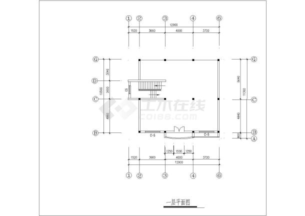 某三层框架结构临街私家别墅设计cad建筑方案图（标注详细）-图一