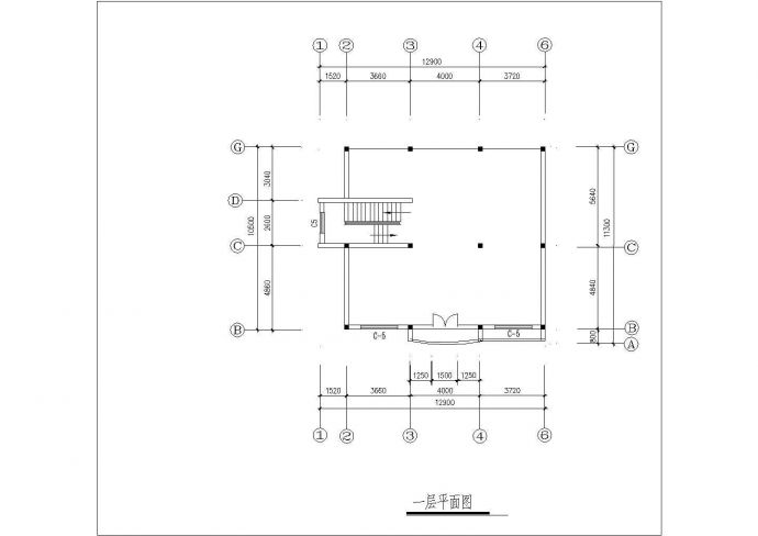 某三层框架结构临街私家别墅设计cad建筑方案图（标注详细）_图1