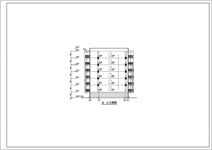 湖州市某小区3500平米7层框混结构住宅楼平立剖面设计CAD图纸_图1