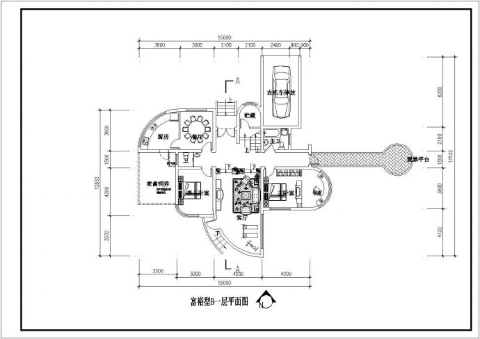 280平米2层框混结构单体别墅平立面设计CAD图纸（2套方案）_图1