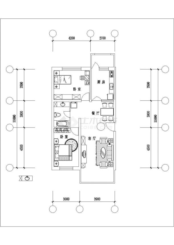 南宁市某新建小区80-140平米热门户型设计CAD图纸（9张）-图一