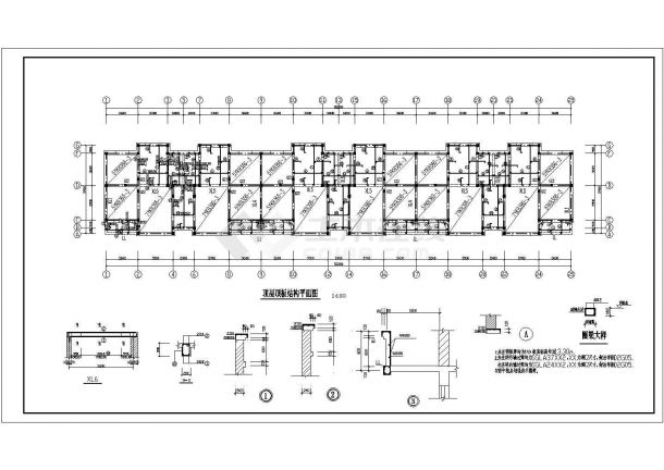 某高档小区经典多层住宅结构设计CAD施工图-图二