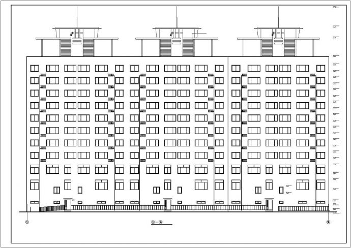 1万平米12层框混结构商住楼建筑设计CAD图纸（1-3层商用）_图1