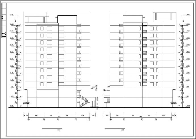 1万平米左右11层框架结构商住楼全套建筑设计CAD图纸_图1