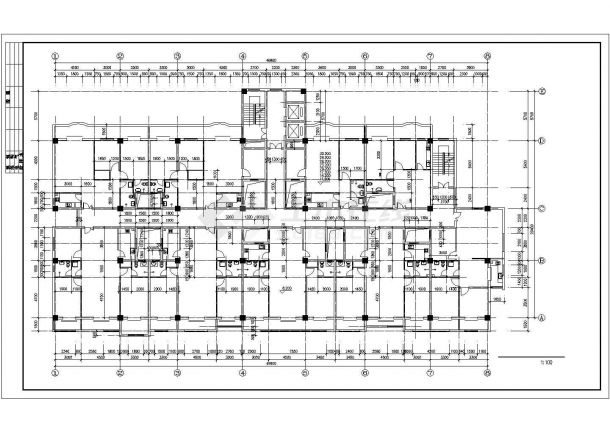 1万平米左右11层框架结构商住楼全套建筑设计CAD图纸-图二