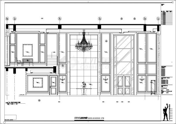 上海李连杰别墅（三层带地下层框架结构）室内豪华装修设计cad全套施工图（甲级院设计）-图二