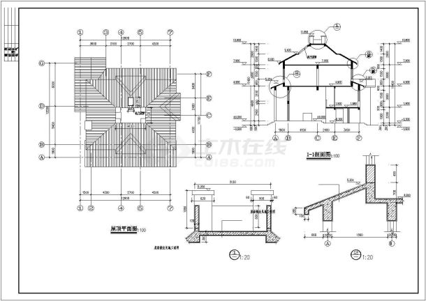 某市春天花园别墅建筑设计CAD施工图纸-图一