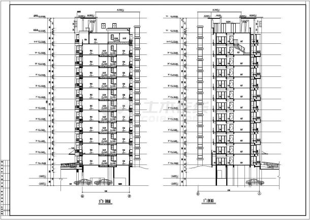 某7176平方米十一层住宅全套建筑CAD设计施工图纸-图一