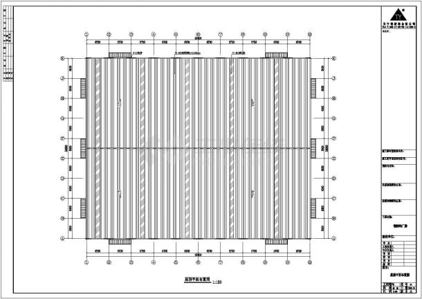 厂房设计_某公司67米x54米厂房钢结构建筑施工图-图一