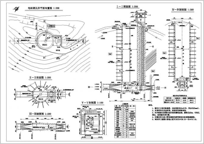 【精选】电站调压井工程设计CAD图纸_图1