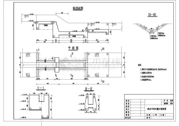 【精选】跌水工程消力池钢筋设施设计CAD图纸-图一