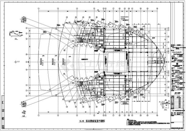 某地下二层地上七层框架剪力墙结构大剧院设计cad全套结构施工图（含设计说明）-图一
