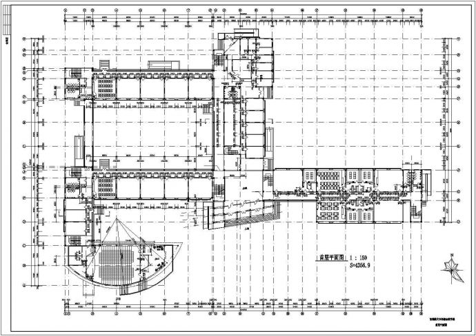 某5层钢混结构中学综合教学楼建筑施工图_图1