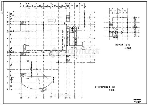 某5层钢混结构中学综合教学楼建筑施工图-图二
