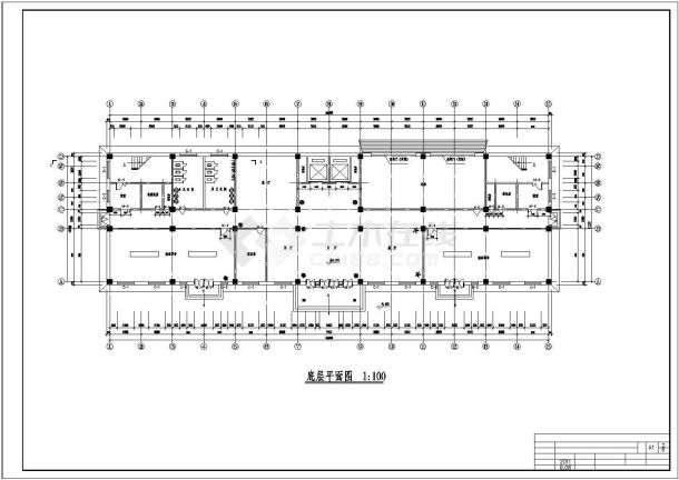 【6层】5587.6平米混凝土框架结构商务中心（含计算书、建筑结构图）.dwg-图二