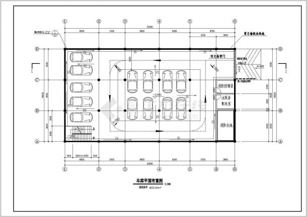 某高档小区车库设计cad详细建施图纸（含会所设计，含总平面图）-图二