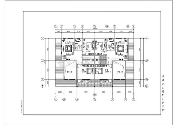 某二层带阁楼层框架结构双拼别墅设计cad全套建筑施工图（含设计说明）-图一