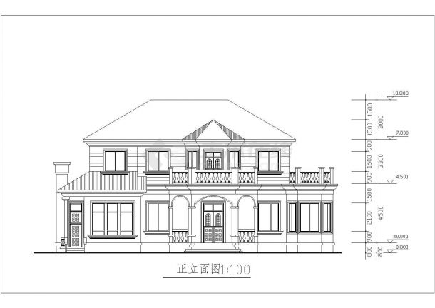 某三层框架结构欧式尖顶小别墅设计cad全套建筑施工图（甲级院设计）-图一