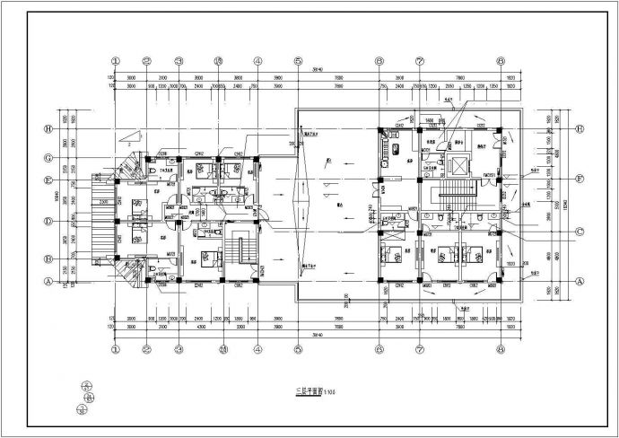 某三层仿古建筑CAD施工图_图1