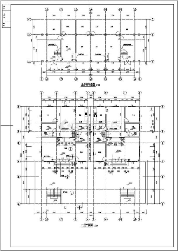 广东某三层框架结构新农村别墅设计cad全套建筑施工图（标注详细）-图二