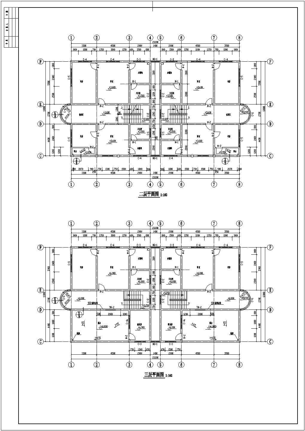 广东某三层框架结构新农村别墅设计cad全套建筑施工图（标注详细）
