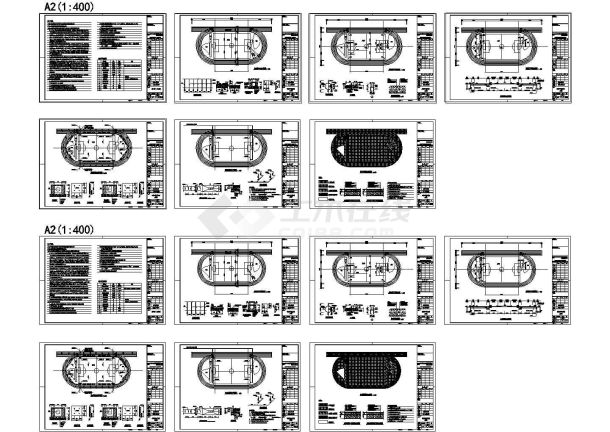 300M塑胶跑道施工图纸(cad)-图一