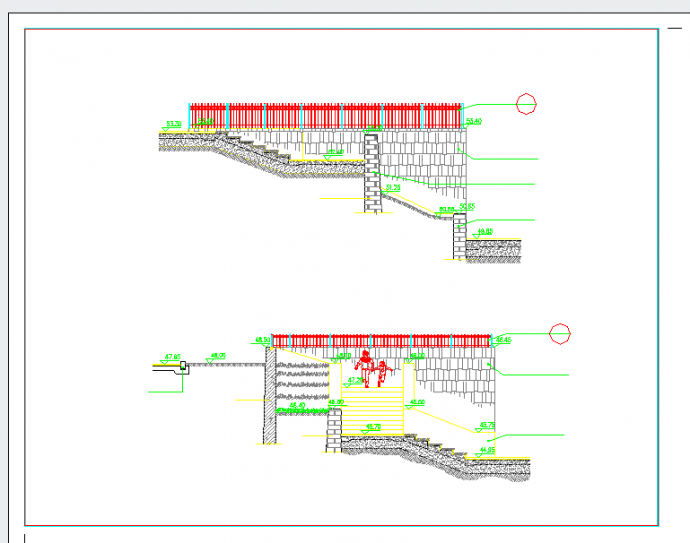 车库台阶施工设计cad详图（包括放线竖线平面图）_图1