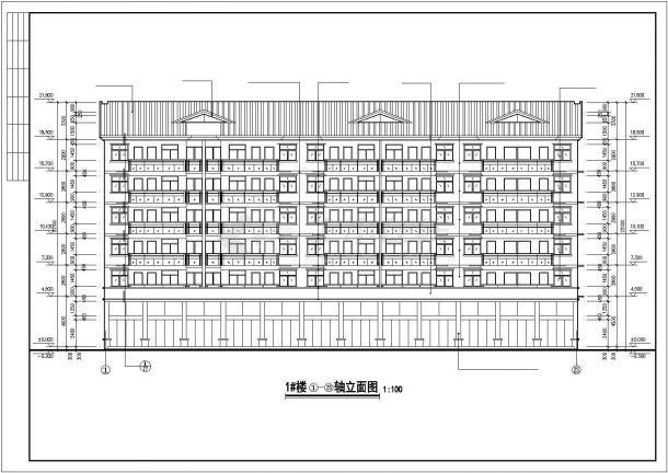 4100平米6层混合结构商住楼全套建筑设计CAD图纸（含夹层/底层商铺）-图一