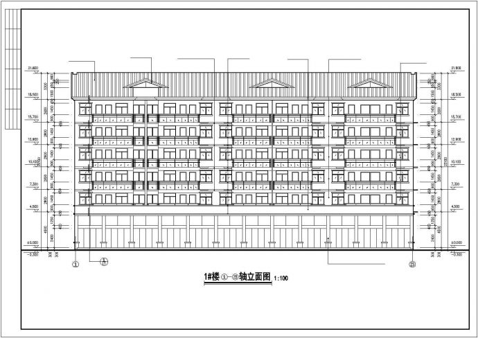 4100平米6层混合结构商住楼全套建筑设计CAD图纸（含夹层/底层商铺）_图1